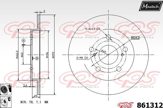 Maxtech 70180132 - Прокладка, поршень корпуса скобы тормоза autospares.lv