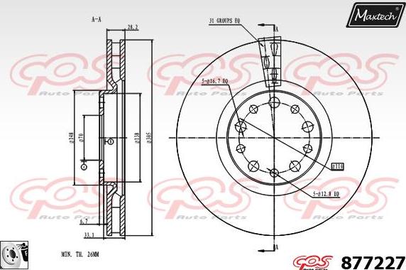 Maxtech 70180124 - Прокладка, поршень корпуса скобы тормоза autospares.lv