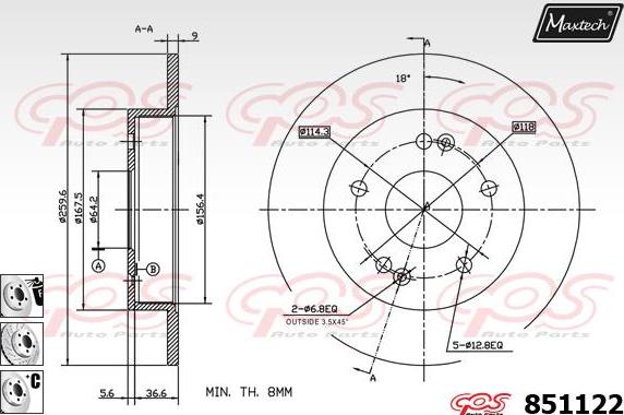 Maxtech 70180164 - Прокладка, поршень корпуса скобы тормоза autospares.lv