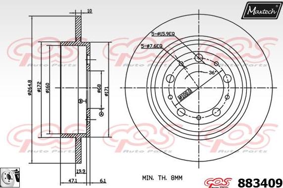 Maxtech 70180394 - Прокладка, поршень корпуса скобы тормоза autospares.lv