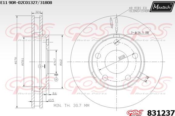 Maxtech 70180346 - Прокладка, поршень корпуса скобы тормоза autospares.lv