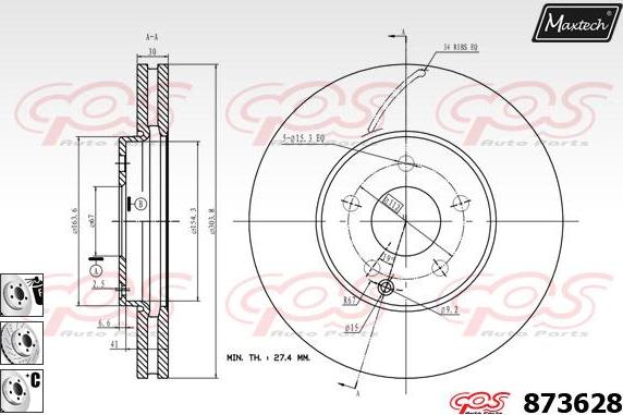 Maxtech 70180356 - Прокладка, поршень корпуса скобы тормоза autospares.lv