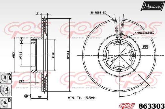 Maxtech 70180383 - Прокладка, поршень корпуса скобы тормоза autospares.lv