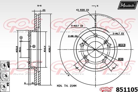 Maxtech 70180387 - Прокладка, поршень корпуса скобы тормоза autospares.lv