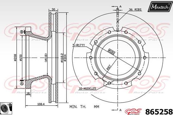 Maxtech 70180339 - Прокладка, поршень корпуса скобы тормоза autospares.lv