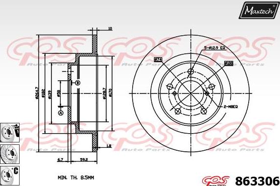 Maxtech 70180334 - Прокладка, поршень корпуса скобы тормоза autospares.lv