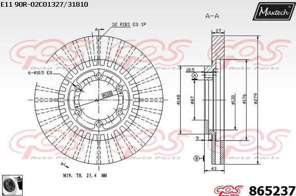 Maxtech 70180331 - Прокладка, поршень корпуса скобы тормоза autospares.lv