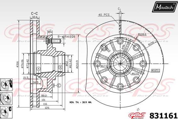 Maxtech 70180326 - Прокладка, поршень корпуса скобы тормоза autospares.lv