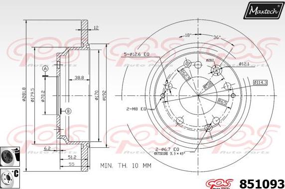 Maxtech 70180322 - Прокладка, поршень корпуса скобы тормоза autospares.lv