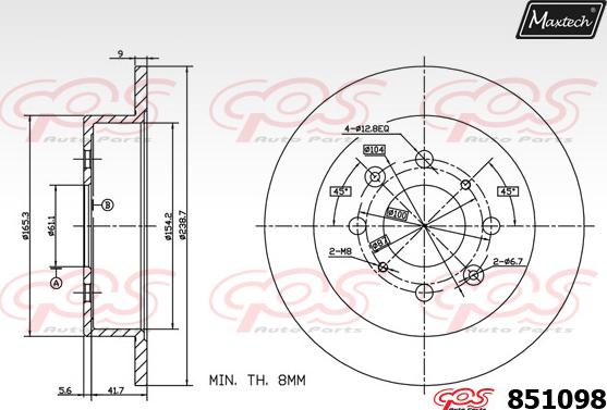 Maxtech 70180374 - Прокладка, поршень корпуса скобы тормоза autospares.lv