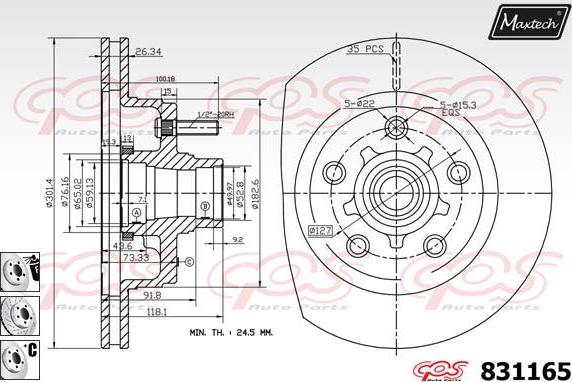 Maxtech 70180375 - Прокладка, поршень корпуса скобы тормоза autospares.lv