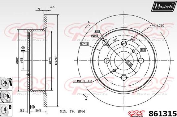 Maxtech 70180377 - Прокладка, поршень корпуса скобы тормоза autospares.lv