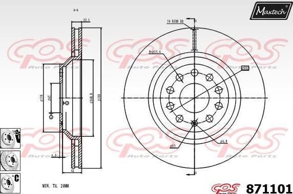 Maxtech 70180218 - Прокладка, поршень корпуса скобы тормоза autospares.lv