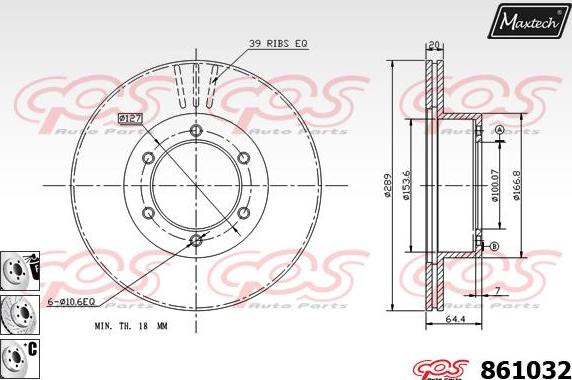 Maxtech 861128 - Тормозной диск autospares.lv