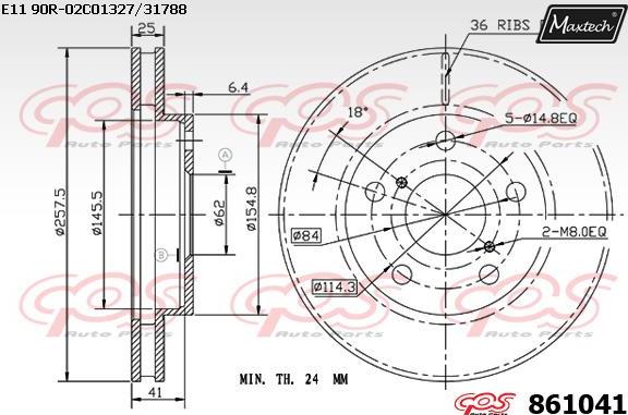 Maxtech 70200464 - Ремкомплект, тормозной суппорт autospares.lv