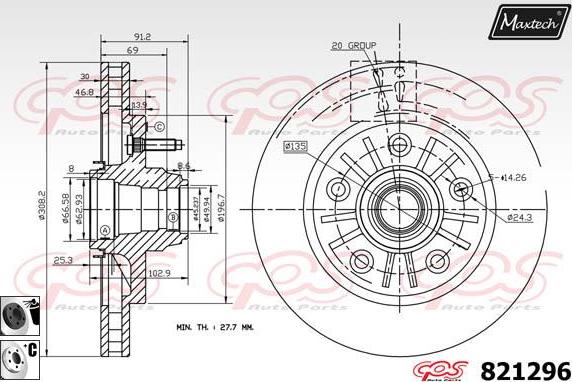 Maxtech 70200414 - Ремкомплект, тормозной суппорт autospares.lv