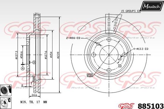 Maxtech 70200476 - Ремкомплект, тормозной суппорт autospares.lv