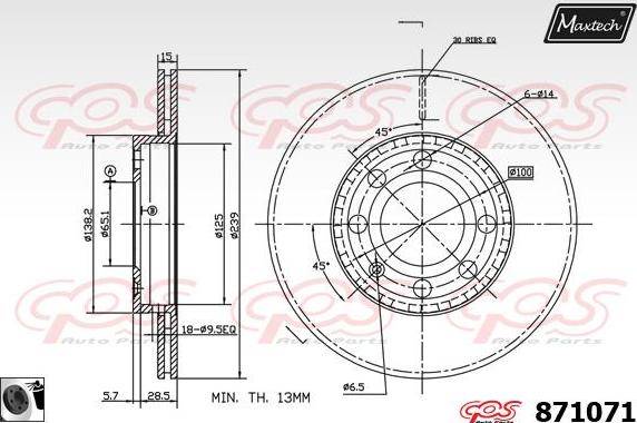 Maxtech 70200554 - Ремкомплект, тормозной суппорт autospares.lv