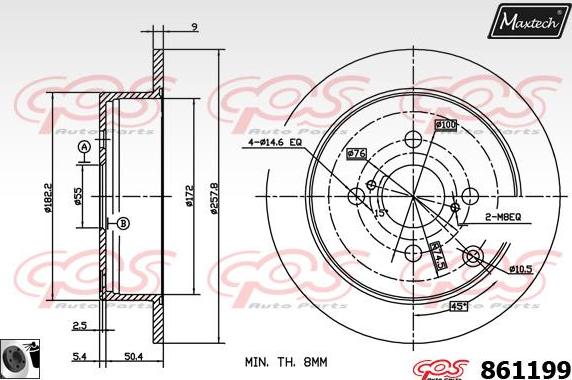 Maxtech 70200556 - Ремкомплект, тормозной суппорт autospares.lv