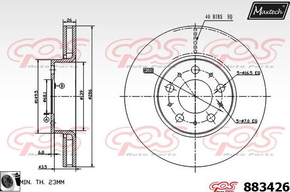 Maxtech 70200506 - Ремкомплект, тормозной суппорт autospares.lv