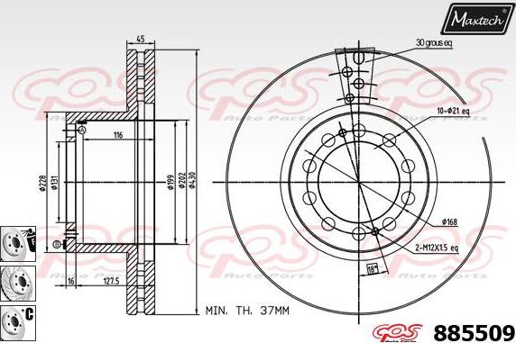 Maxtech 72948036 - Поршень, корпус скобы тормоза autospares.lv