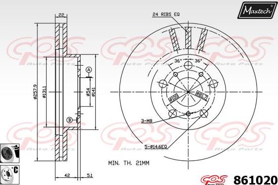 Maxtech 70200529 - Ремкомплект, тормозной суппорт autospares.lv