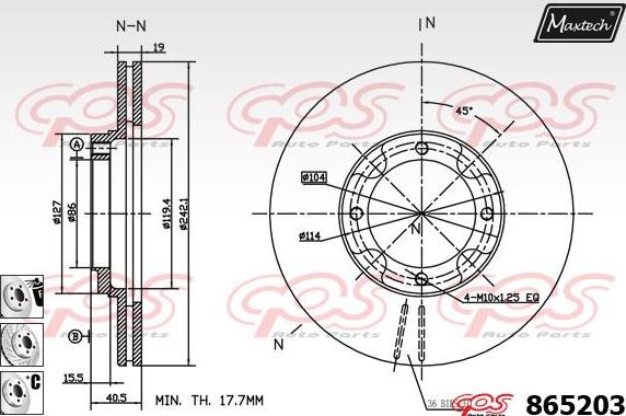 Maxtech 70200525 - Ремкомплект, тормозной суппорт autospares.lv