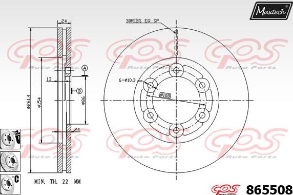 Maxtech 861354 - Тормозной диск autospares.lv