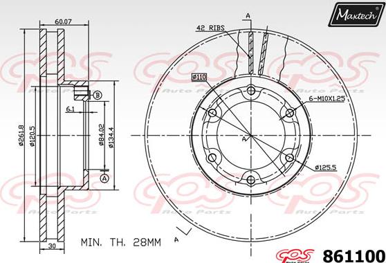 Maxtech 70200651 - Ремкомплект, тормозной суппорт autospares.lv