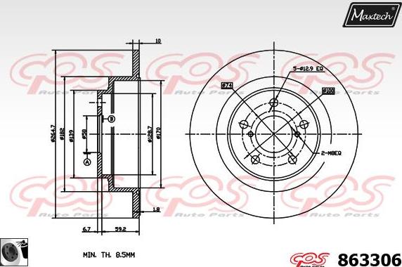 Maxtech 70200601 - Ремкомплект, тормозной суппорт autospares.lv