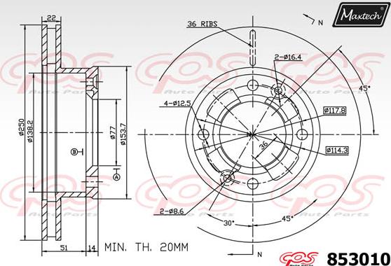 Maxtech 70200602 - Ремкомплект, тормозной суппорт autospares.lv