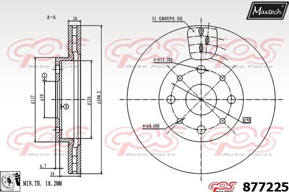 Maxtech 70200615 - Ремкомплект, тормозной суппорт autospares.lv