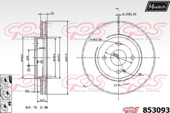 Maxtech 70200687 - Ремкомплект, тормозной суппорт autospares.lv