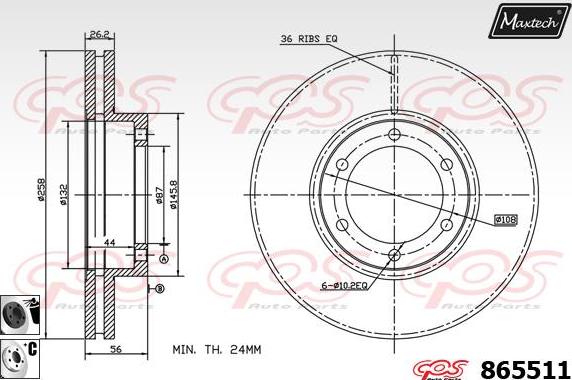 Maxtech 70200673 - Ремкомплект, тормозной суппорт autospares.lv