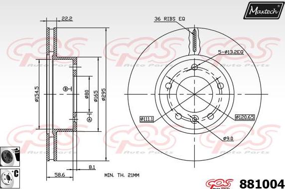 Maxtech 70200043 - Ремкомплект, тормозной суппорт autospares.lv