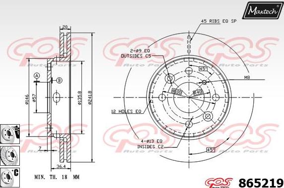 Maxtech 72948011 - Поршень, корпус скобы тормоза autospares.lv