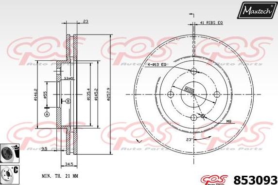 Maxtech 70200014 - Ремкомплект, тормозной суппорт autospares.lv