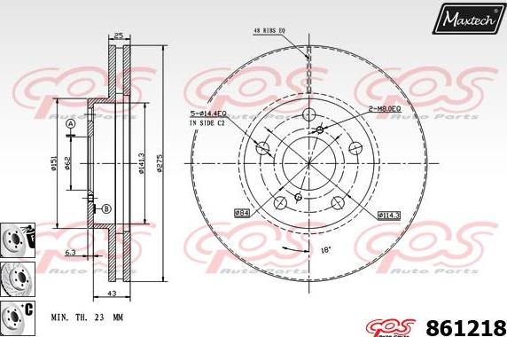 Maxtech 70200085 - Ремкомплект, тормозной суппорт autospares.lv