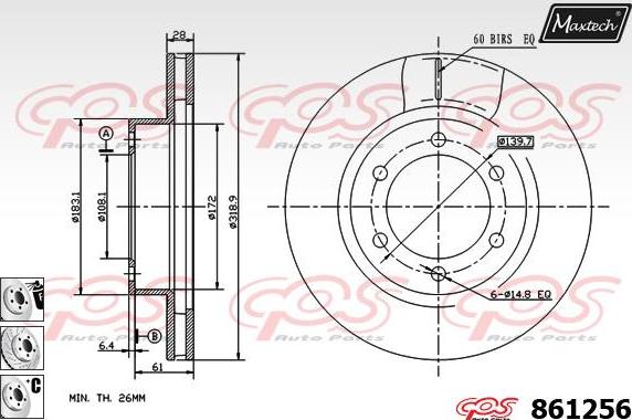 Maxtech 853111 - Тормозной диск autospares.lv