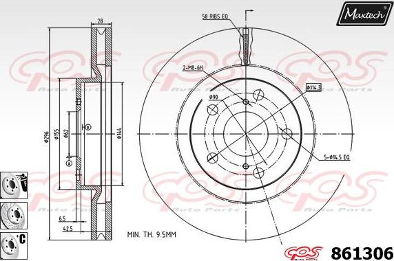 Maxtech 70200658 - Ремкомплект, тормозной суппорт autospares.lv