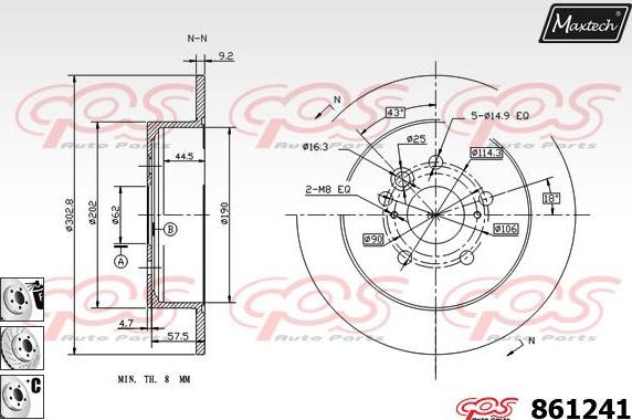 Maxtech 70200150 - Ремкомплект, тормозной суппорт autospares.lv