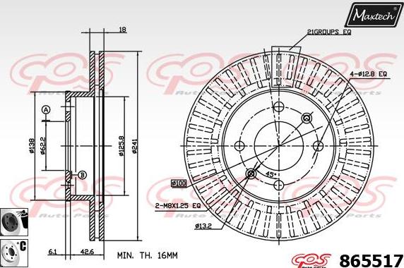 Maxtech 70200151 - Ремкомплект, тормозной суппорт autospares.lv