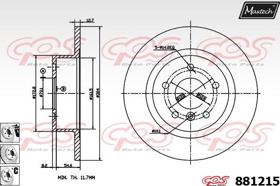 Maxtech 70200562 - Ремкомплект, тормозной суппорт autospares.lv