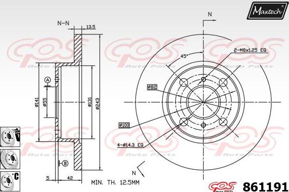 Maxtech 70200113 - Ремкомплект, тормозной суппорт autospares.lv