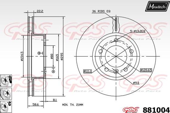 Maxtech 70200803 - Ремкомплект, тормозной суппорт autospares.lv