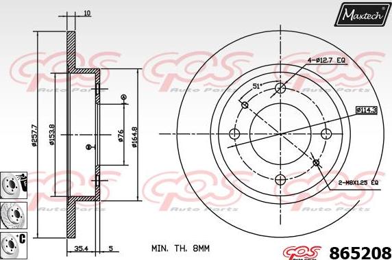 Maxtech 70200183 - Ремкомплект, тормозной суппорт autospares.lv