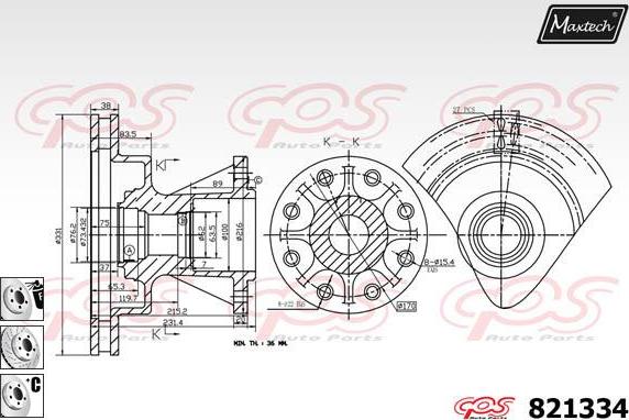 Maxtech 70200857 - Ремкомплект, тормозной суппорт autospares.lv