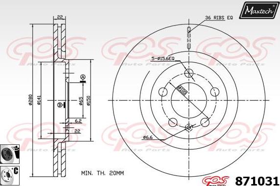 Maxtech 70200862 - Ремкомплект, тормозной суппорт autospares.lv