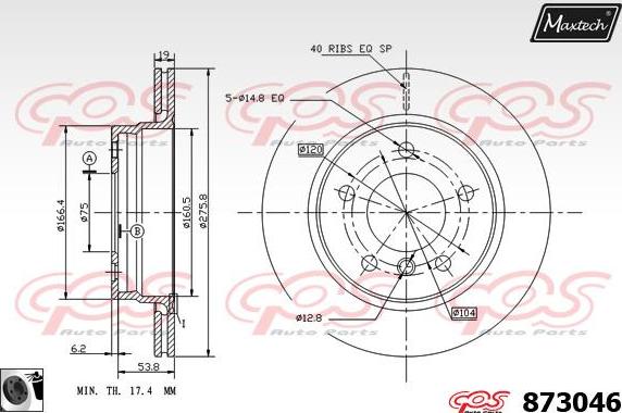 Maxtech 70200806 - Ремкомплект, тормозной суппорт autospares.lv