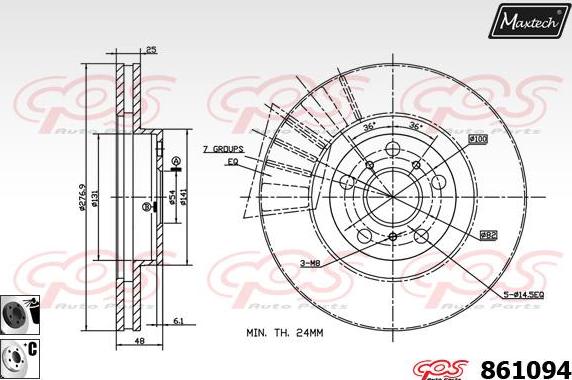 Maxtech 70200800 - Ремкомплект, тормозной суппорт autospares.lv